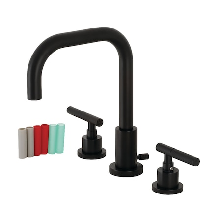 Fauceture FSC8930CKL Kaiser Widespread Bathroom Faucet W/Brass Pop-Up, Matte Blk FSC8930CKL